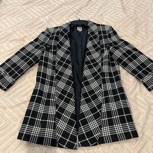 Anne Klein Black and White Checkered Blazer